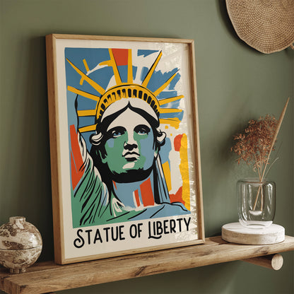 Statue of Liverty Retro Mid-Century Poster