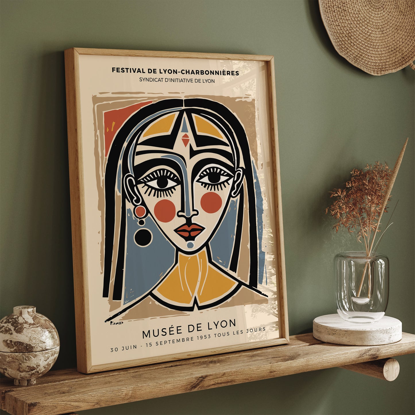 Woman Portrait in Cubism Picasso Style Art Print