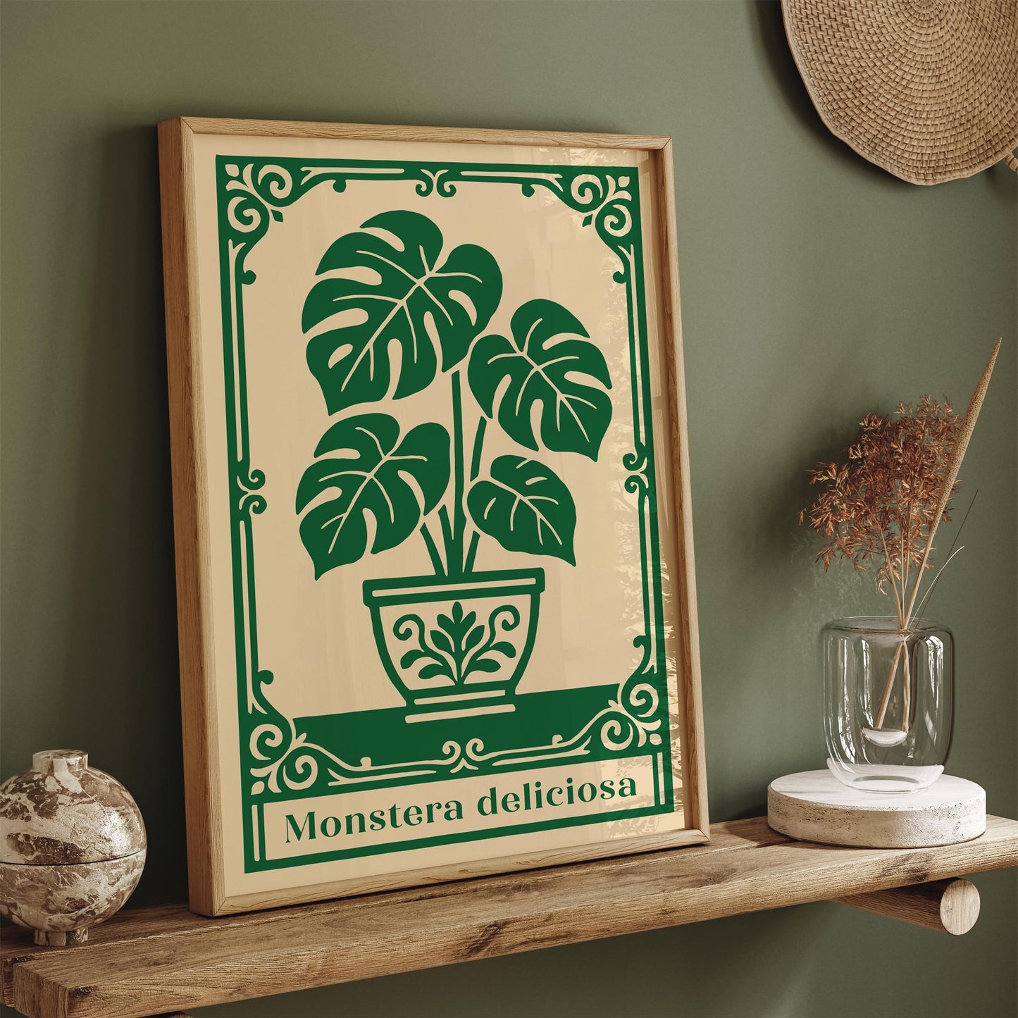 Monstera Deliciosa Poster - Green Plant Wall Art