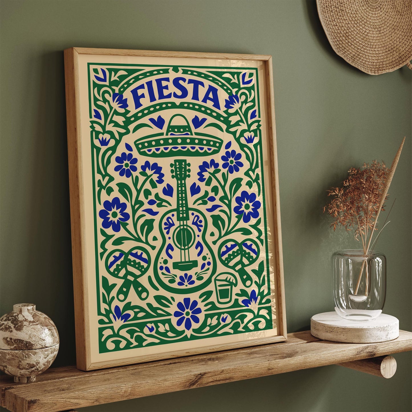 Mexican Fiesta Music Poster – Colorful Wall Art Print