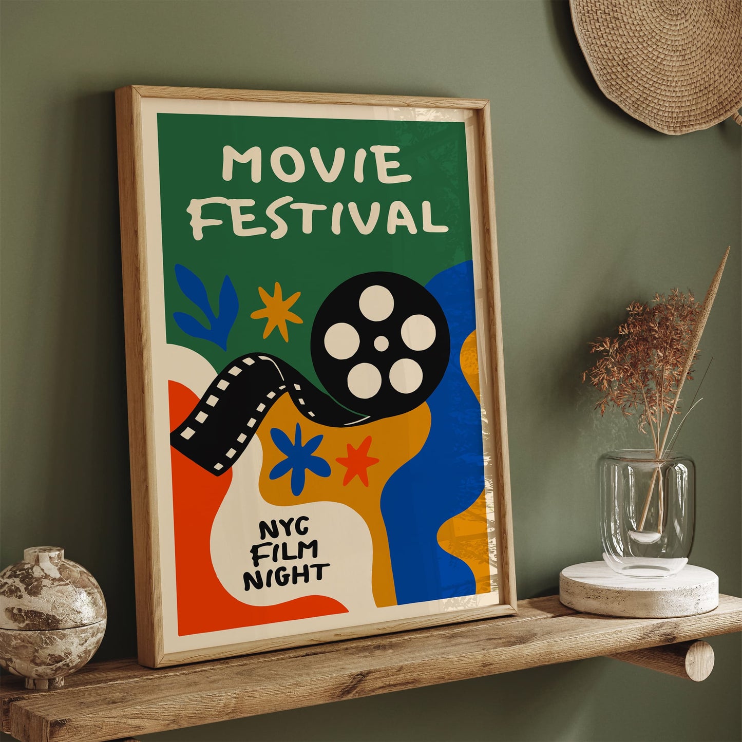 Modern Abstract NYC Film Night Festival Poster