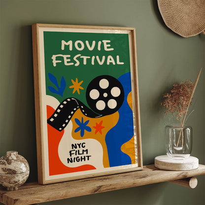 Modern Abstract NYC Film Night Festival Poster