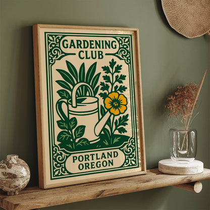 Portland Oregon Gardening Club Poster