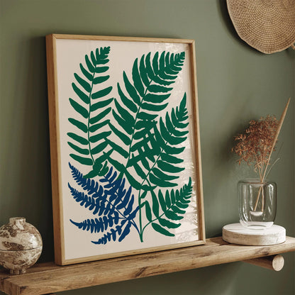 Retro Cutout Fern Nature Poster