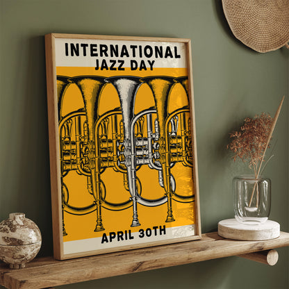 Jazz Day Yellow Music Art Print