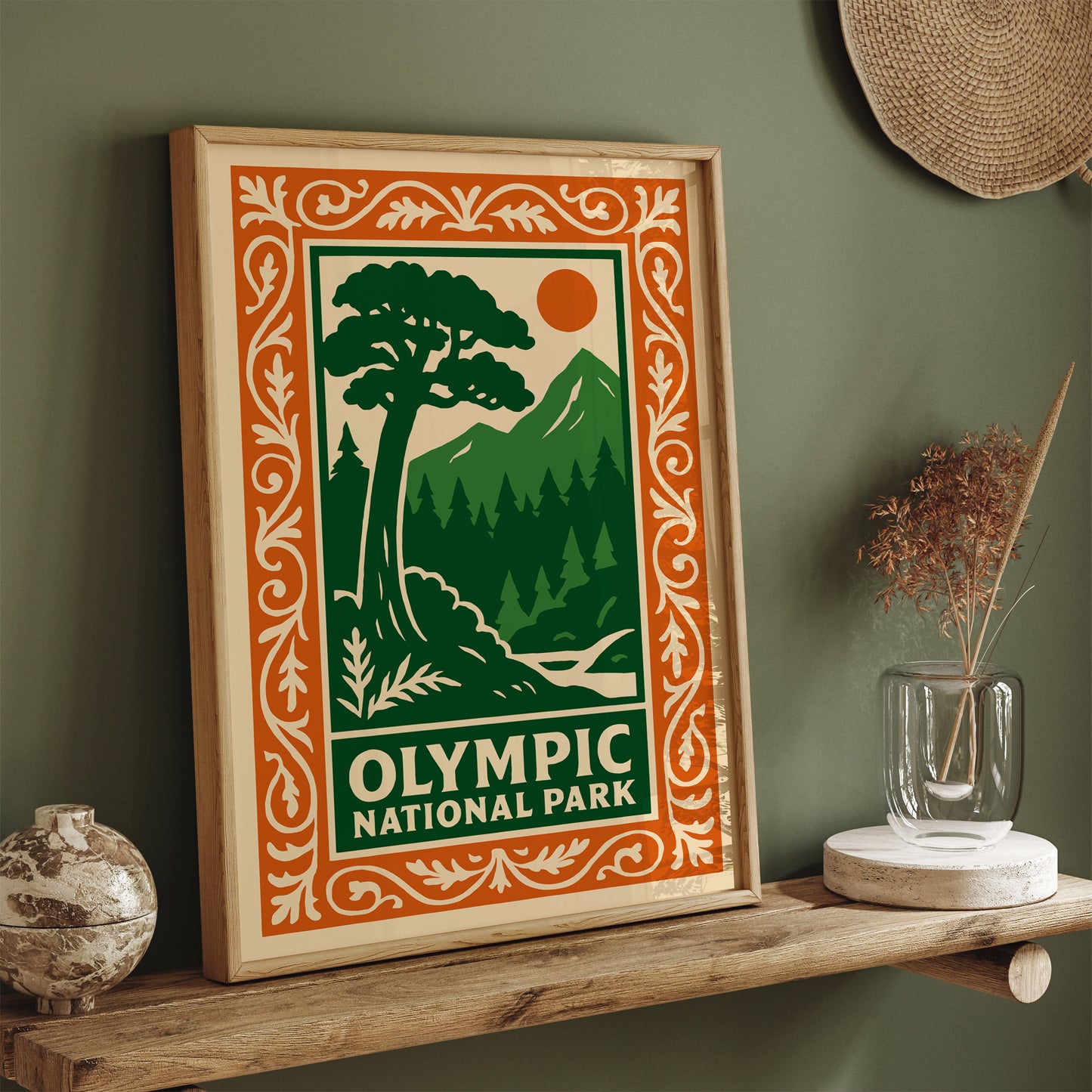 Olympic National Park Poster – Nature Landscape Wall Art Print
