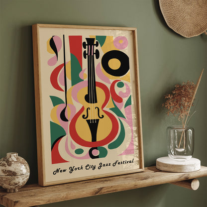 NYC Jazz Music Vintage Poster