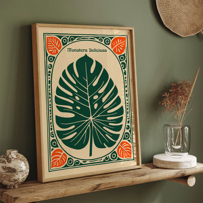 Monstera Deliciosa Bohemian Art Print