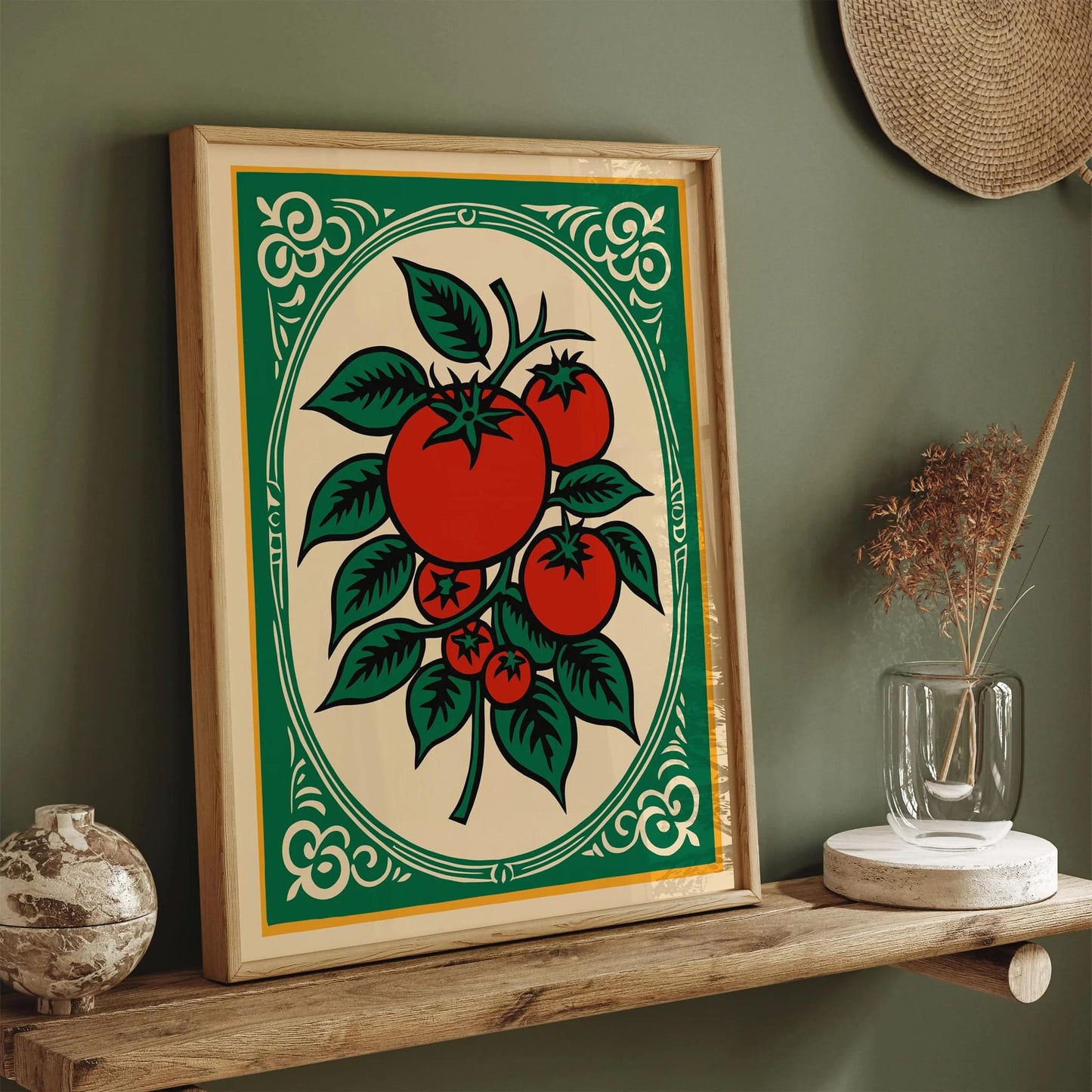 Red Tomatos Rococo Inspired Style Print