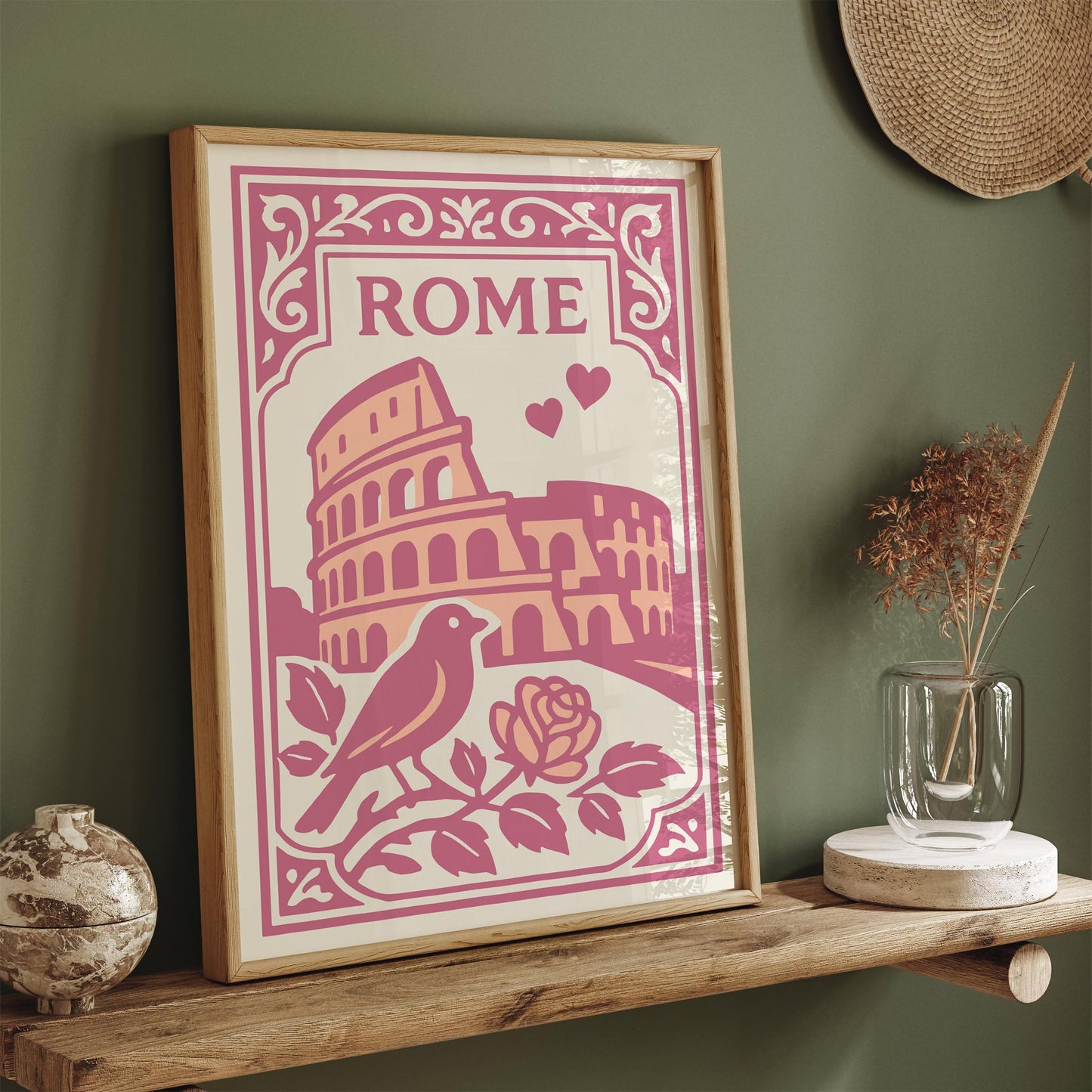 Rome Italy Poster - Valentines Day Wall Art Print