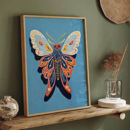 Cute Moth Wall Art Print