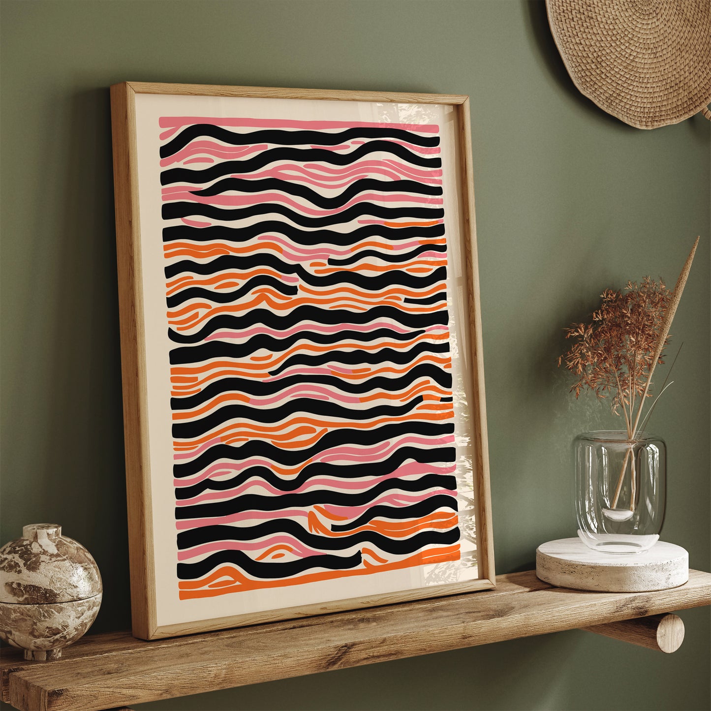 Mid Century Modern Abstract Wavy Art Print