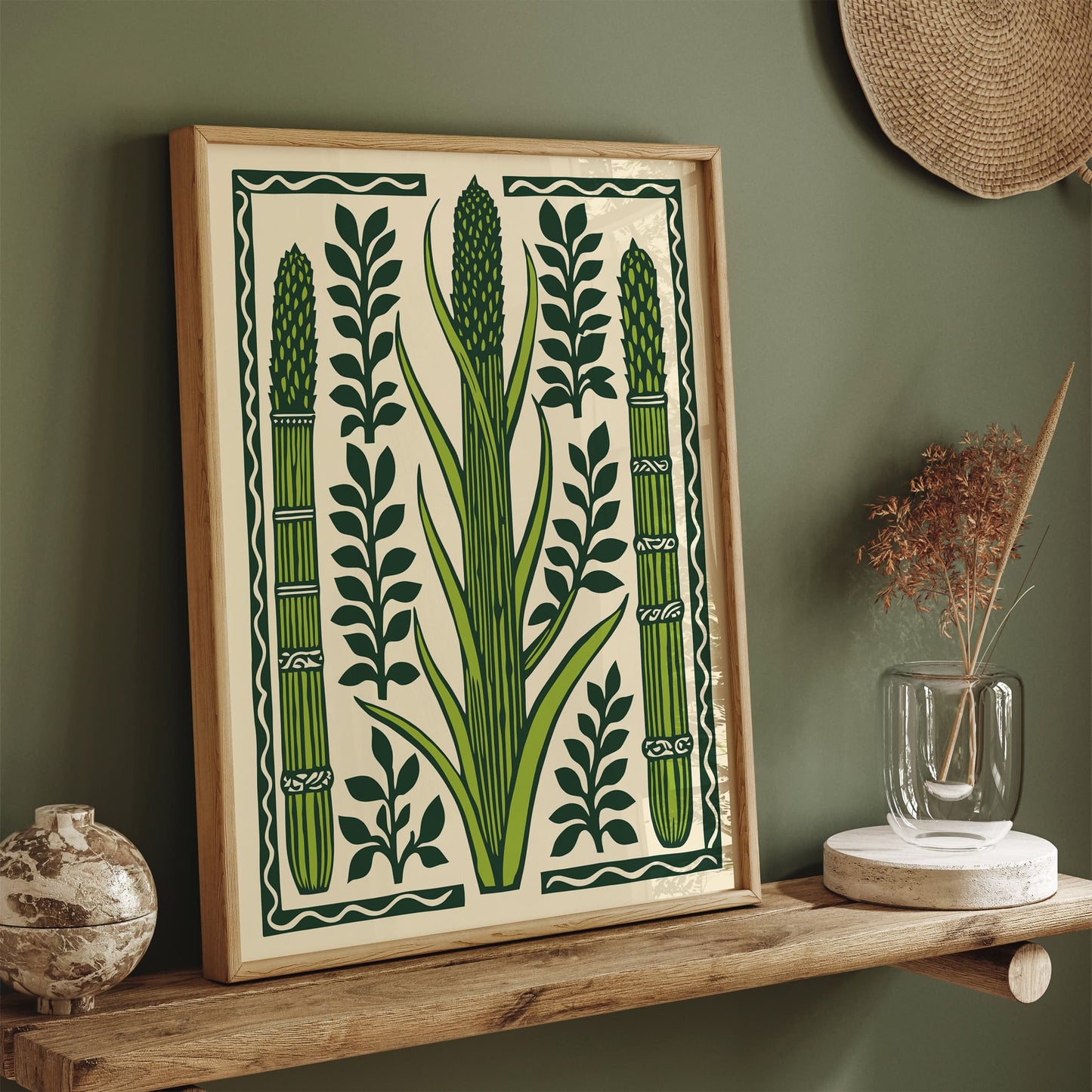 Minimalist Asparagus Vegetable Art Print