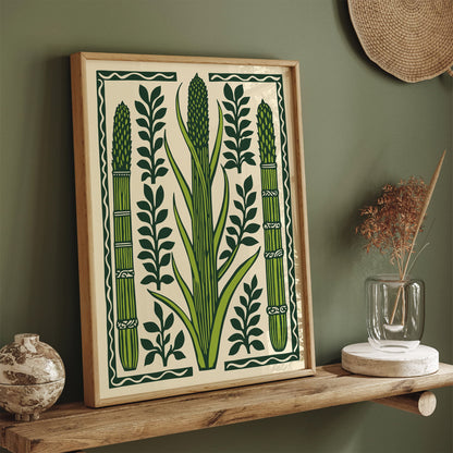 Minimalist Asparagus Vegetable Art Print