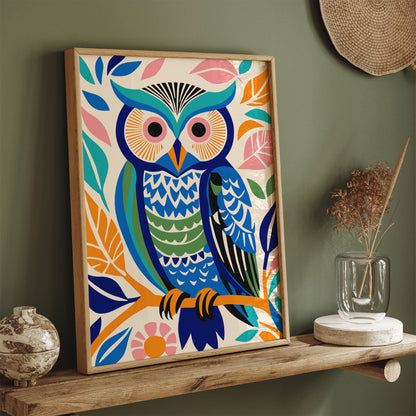 Bohemian Owl Wall Art Eclectic Decor