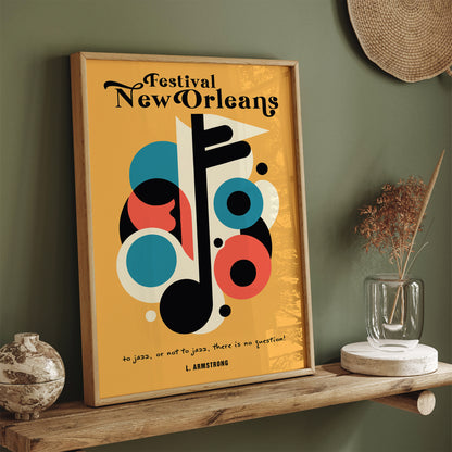 Yellow New Orleans Music Poster