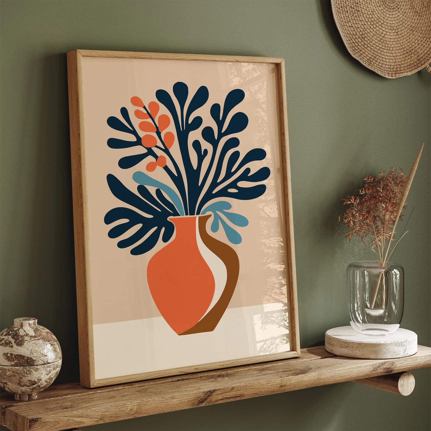 Bohemian Floral Wall Art - Matisse Inspired Print