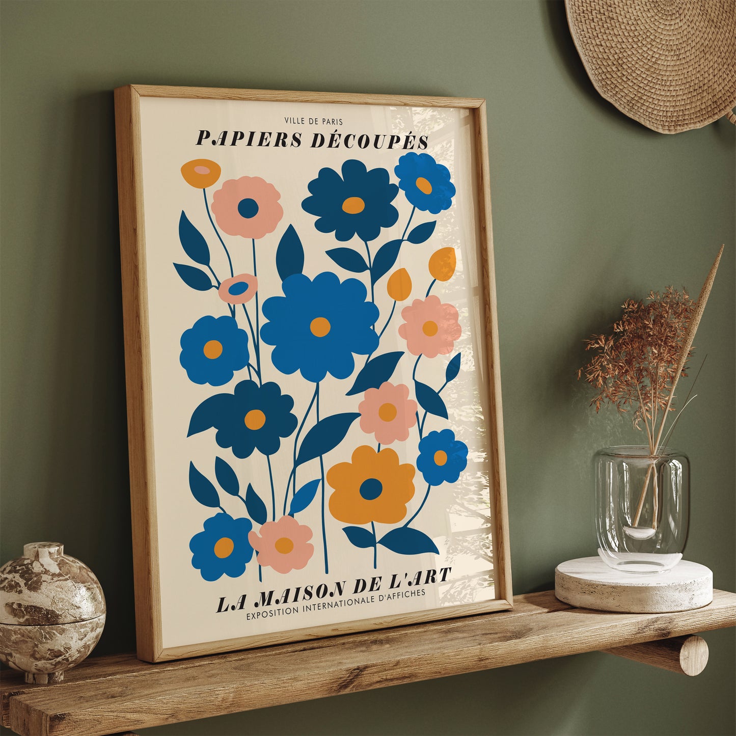 French Blue Floral Art Print 2025