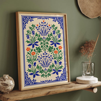 Rustic Folk Floral Wall Art Print