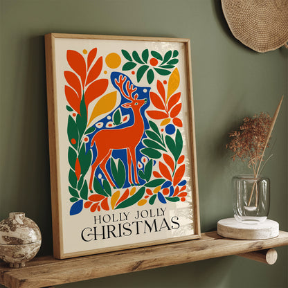 Colorful Holly Jolly Christmas Poster