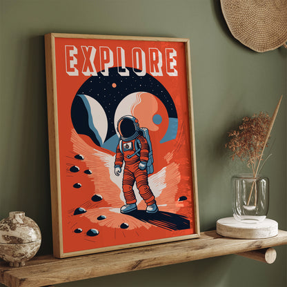 EXPLORE - Space Travel Wall Art Poster