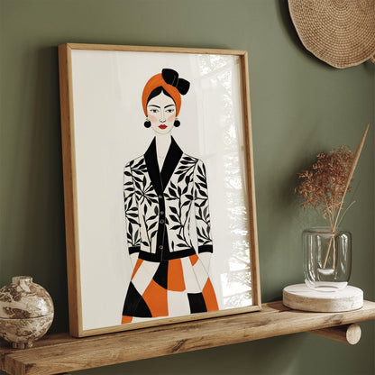 Retro Fashion Woman Art Print 2024