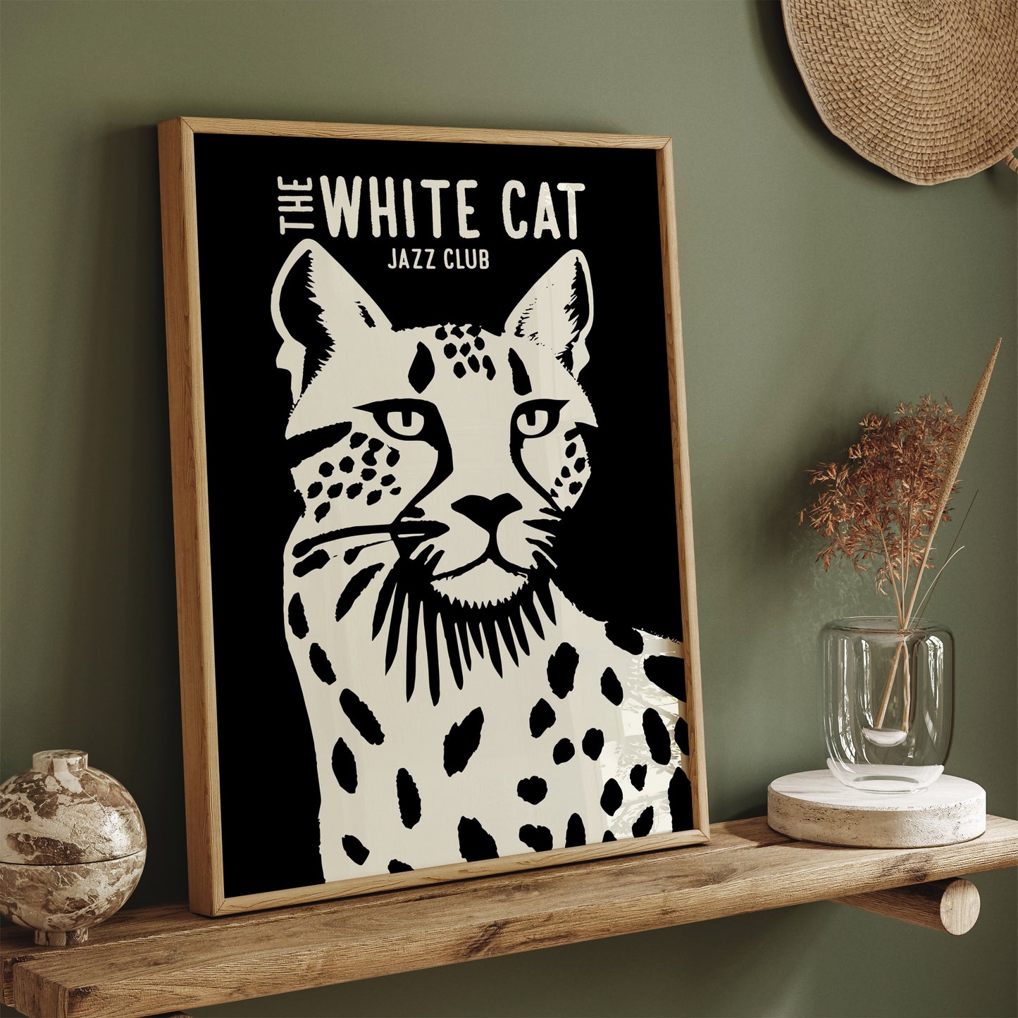 The White Cat Jazz Music Art Print