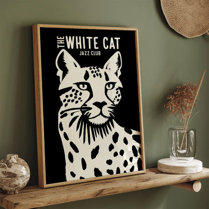 The White Cat Jazz Music Art Print