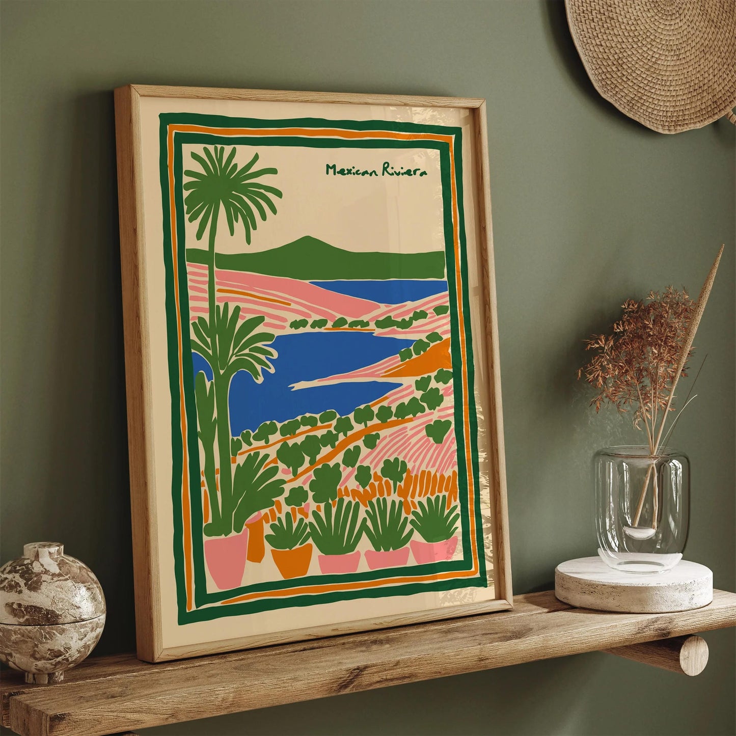 Mexican Riviera Colorful Bohemian Scenic Poster