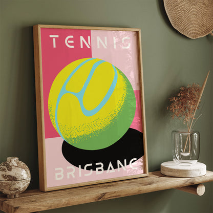 Brisbane Tennis Game Pink Sport Art Print