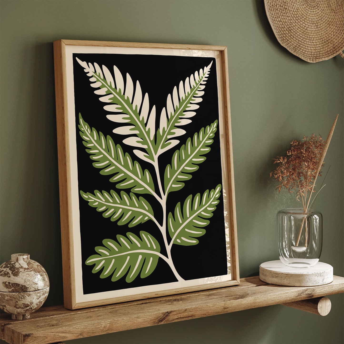 Retro Botanical Wall Art - Fern Leaf Poster