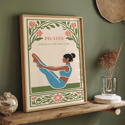 Pilates Poster – “Strong Is the New Core” Fitness Wall Art
