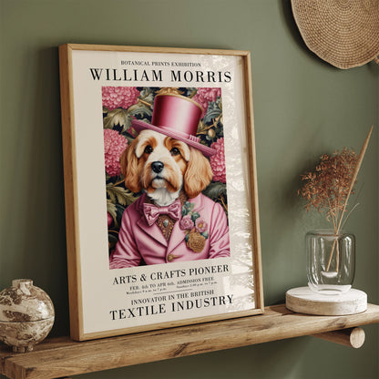 Cute Victorian Dog Pink Art Print