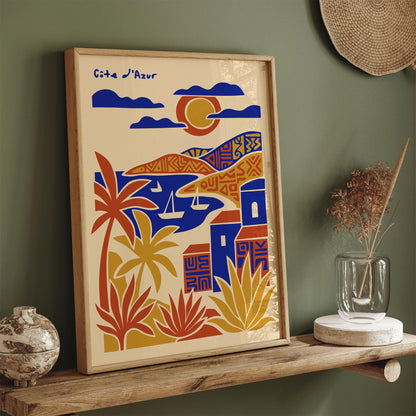 Côte d’Azur French Riviera Poster – Travel Wall Art Print