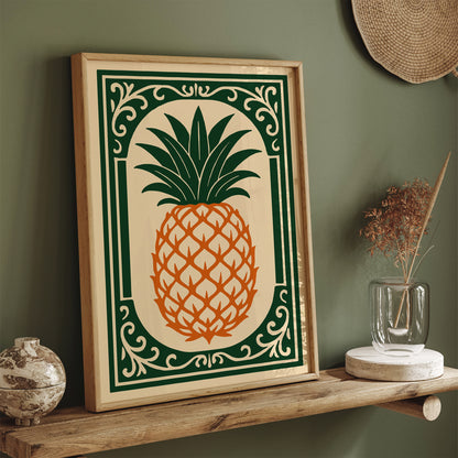 Rococo Pineapple Fruit Wall Art for Kitchen Decor