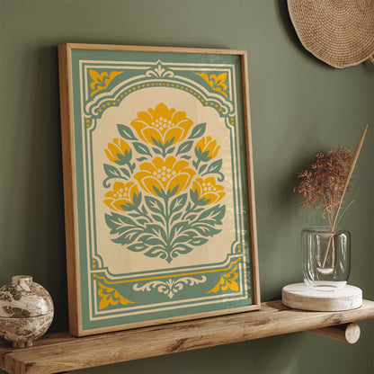 Retro Farmhouse Floral Wall Art Print