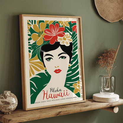 Aloha Hawaii Tropical Woman Poster