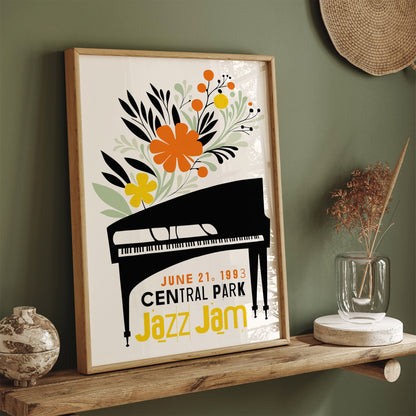 Central Park Jazz Jam Retro Poster