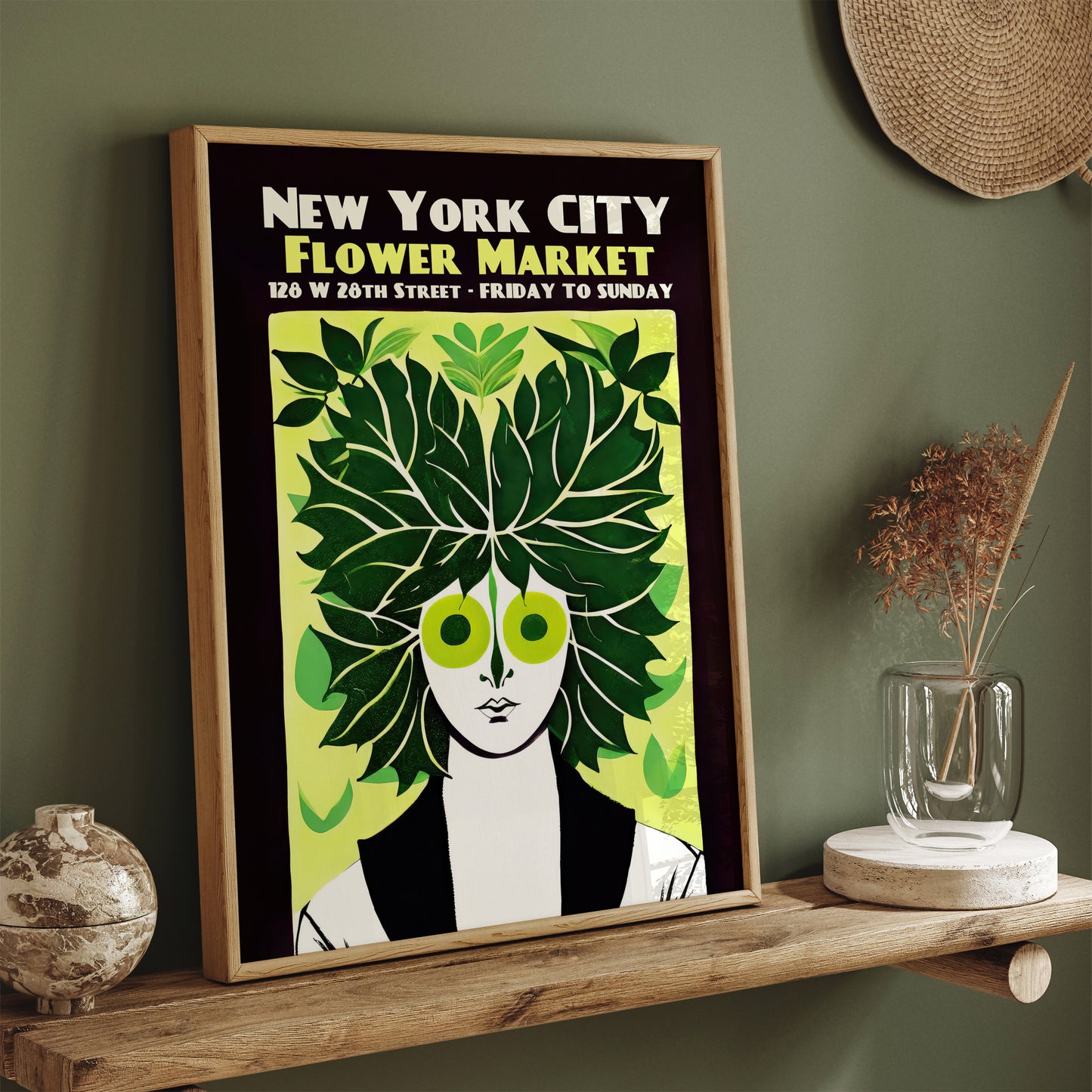 NYC Flower Market Retro Poster