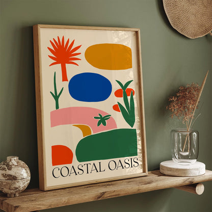 Coastal Oasis Colorful Abstract Poster