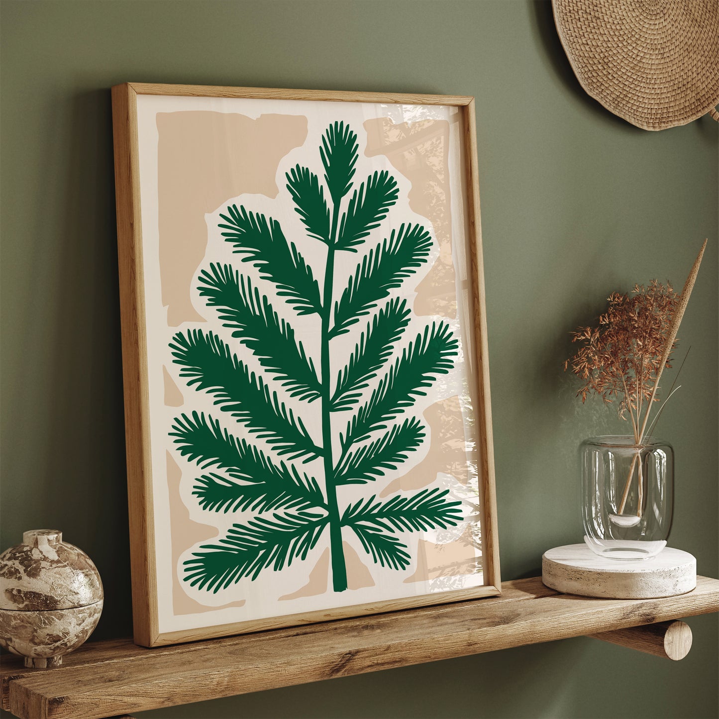 Green Leaf Cozy Wall Art