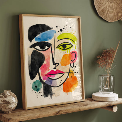 Abstract Face Pop Art Poster