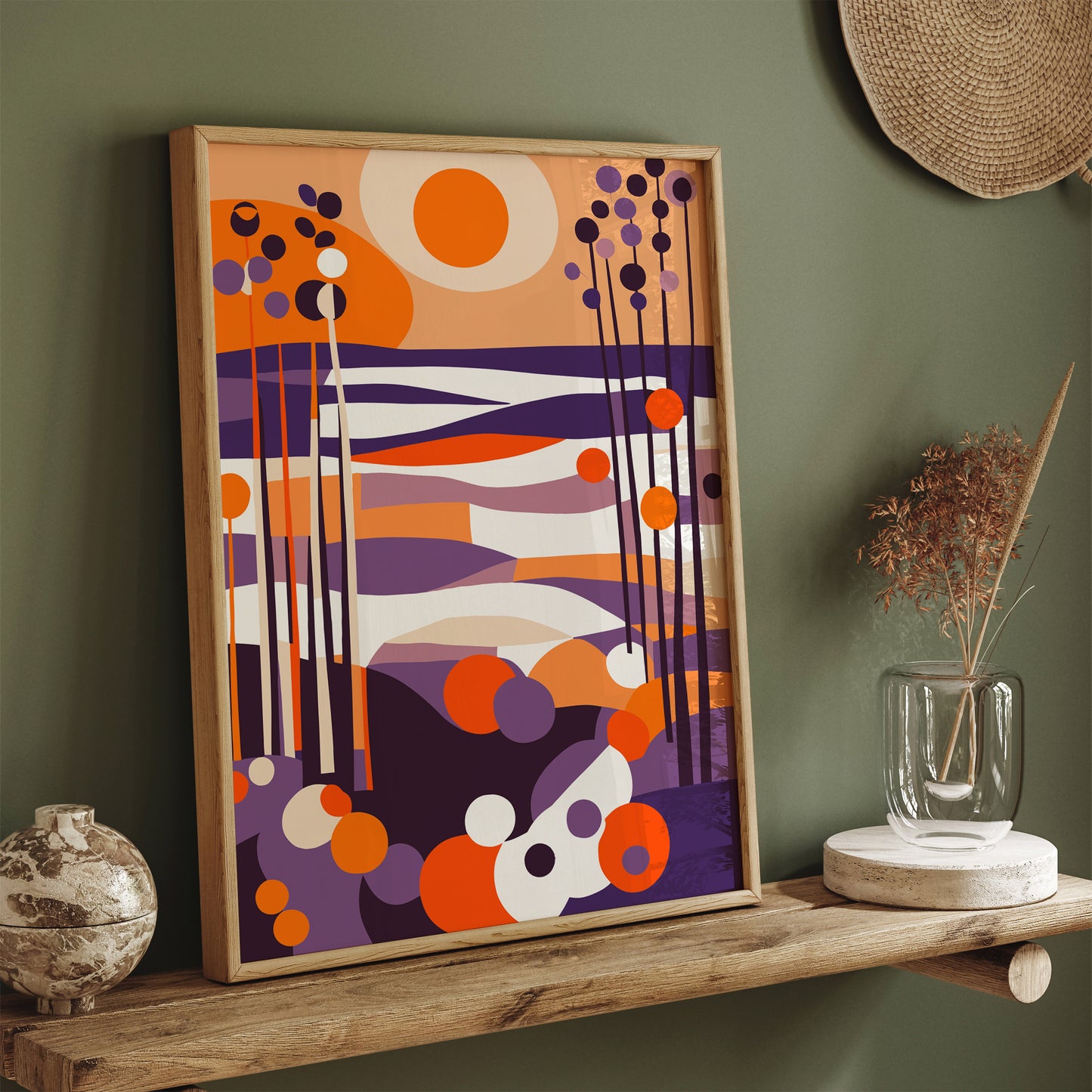 Warm Boho Sunset MCM Art Print