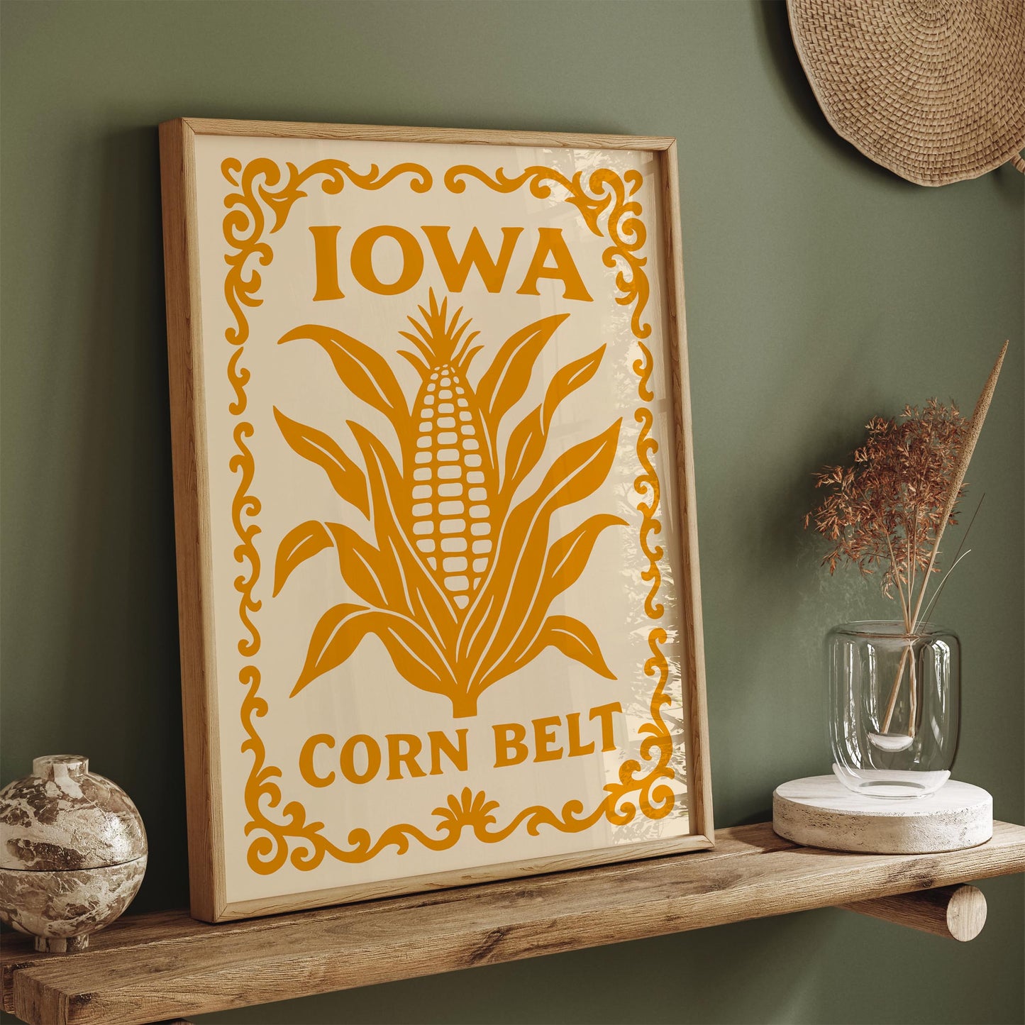 Iowa Corn Belt Yellow Poster