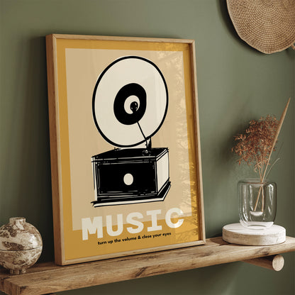 Vinyl Record Player Music Quote Poster