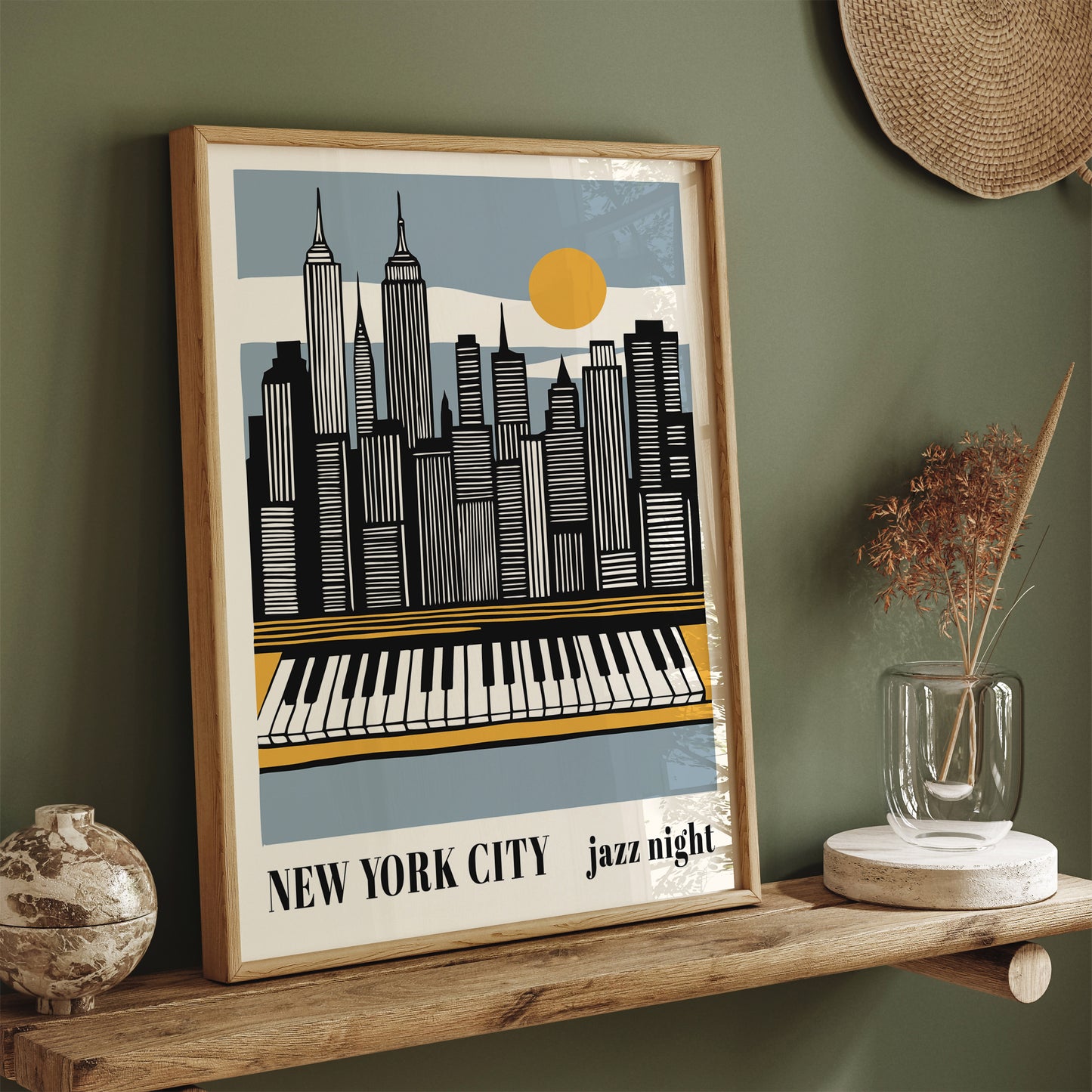 New York City Jazz Night Music Poster