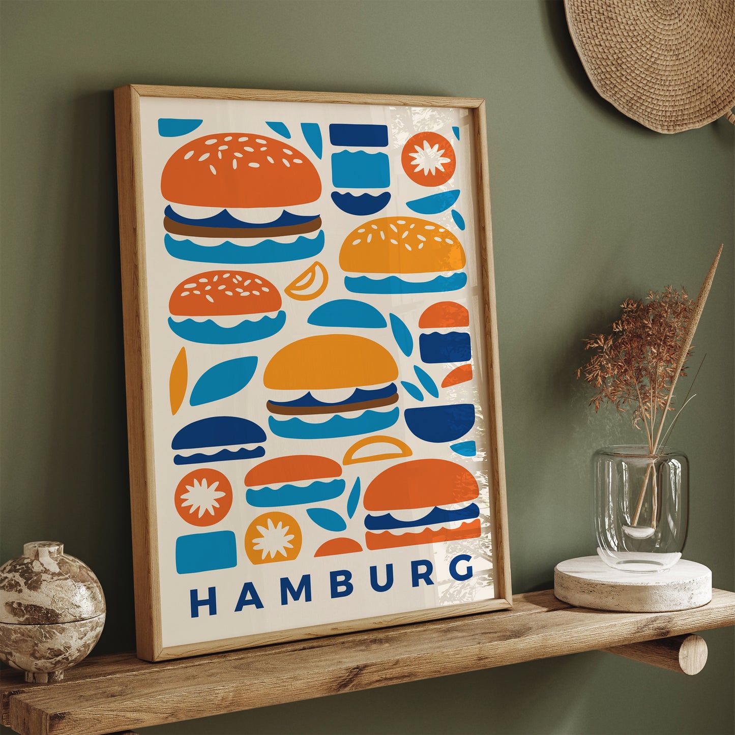 Hamburg, Blue Hamburgers Art Print