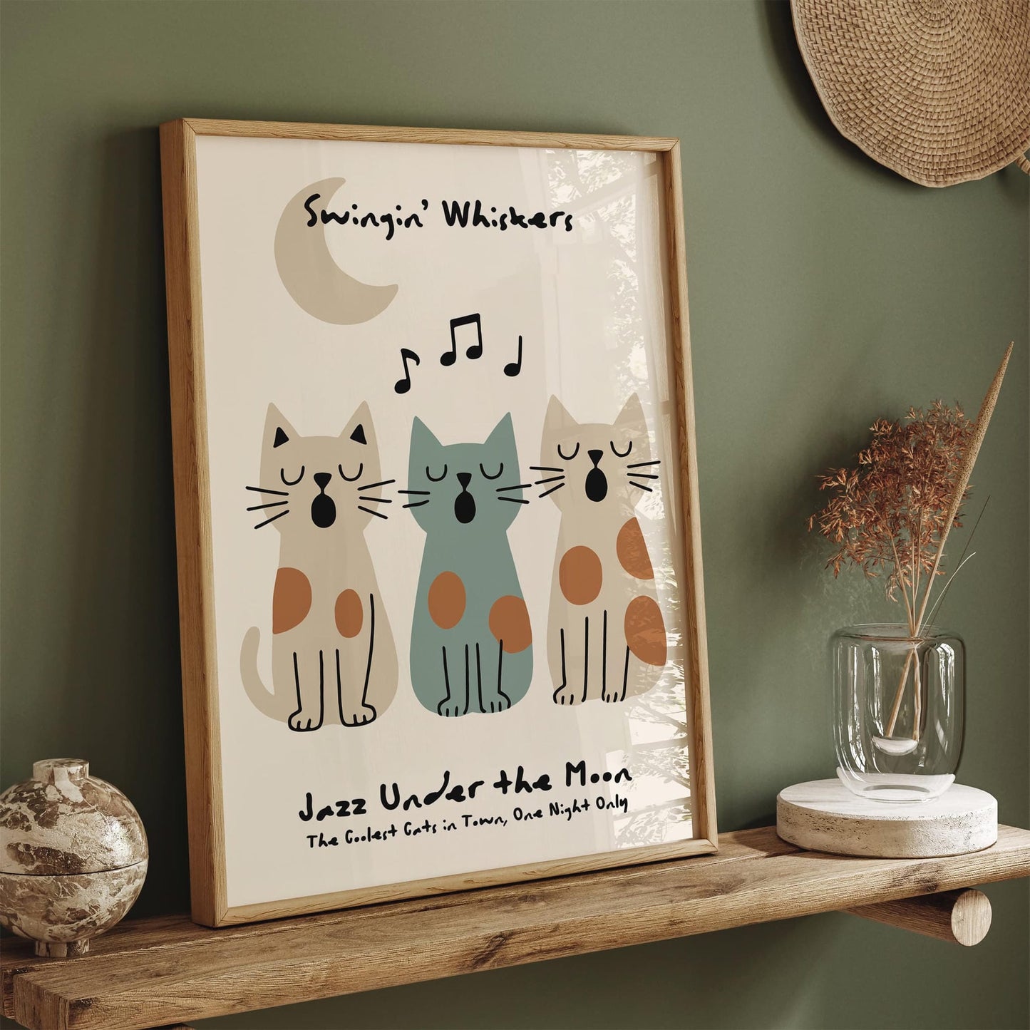 Jazz Night with Funny Singing Cats Poster