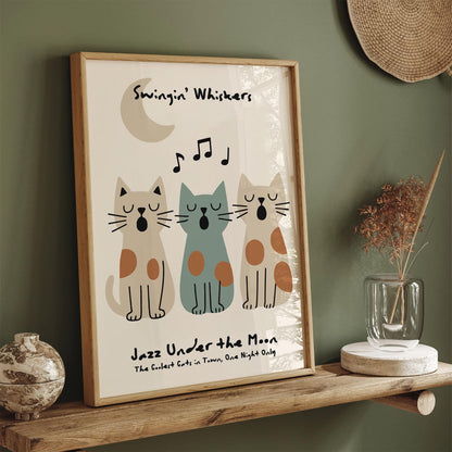 Jazz Night with Funny Singing Cats Poster