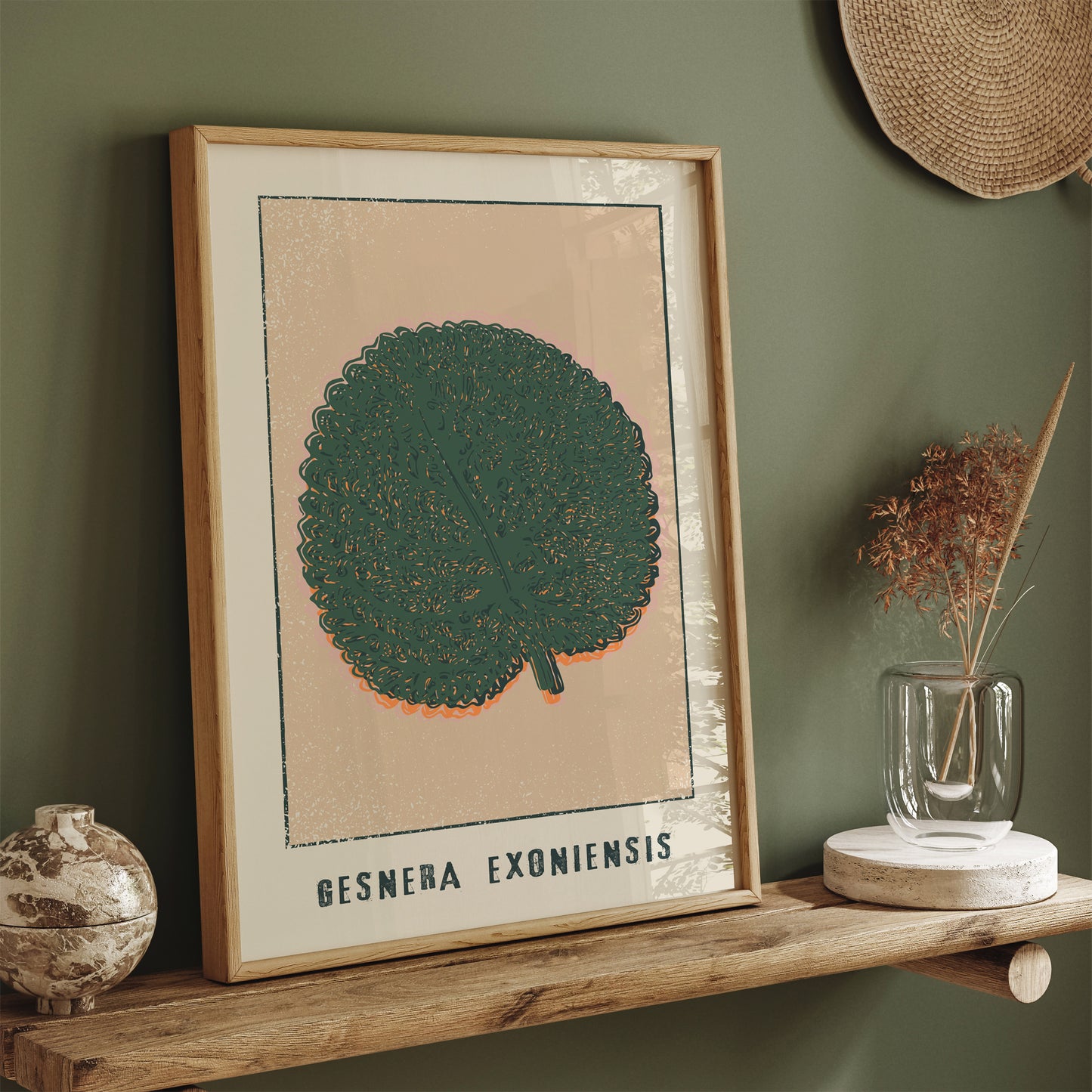 Gesnera Exoniensis Retro Floral Art